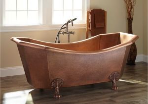 Claw Foot Tub In Bathroom Mariel Eight Sided Hammered Copper Clawfoot Tub Bathroom