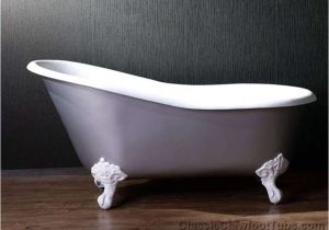 Clawfoot Bathtub Black 57" Cast Iron Slipper Clawfoot Tub