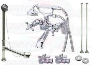 Clawfoot Bathtub Drain Kit Chrome Deck Mount Clawfoot Tub Faucet Kit with Drain