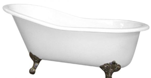 Clawfoot Bathtub Ebay 61" Small Cast Iron White Slipper Clawfoot Bathtub with