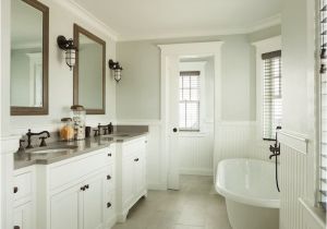 Clawfoot Bathtub Ensuite Dreamy Ensuite Bath Features Gray Green Paint and White
