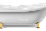 Clawfoot Bathtub Gold Gold and White Clawfoot Bathtub Filled with Bubbles Stock