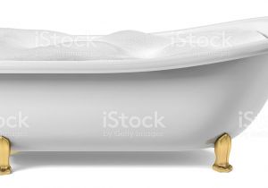Clawfoot Bathtub Gold Gold and White Clawfoot Bathtub Filled with Bubbles Stock