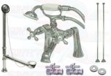 Clawfoot Bathtub Kit Chrome Deck Mount Clawfoot Tub Faucet Kit with Drain