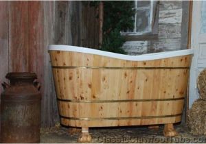 Clawfoot Bathtub Wood 60" Wood & Acrylic Dual End Bathtub