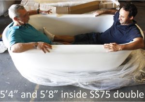 Clawfoot Jetted Bathtubs Empress Em75n 75" Hydromassage Water and Air Jetted Double