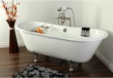 Clawfoot Tub Bench Decorsuite 67" Deck Mount Cast Iron Double Slipper