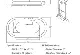 Clawfoot Tub Dimensions 70" Acrylic Double Ended Pedestal Bathtub