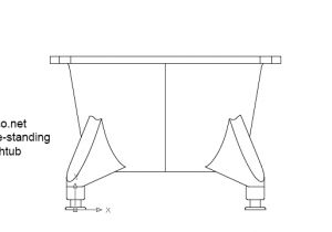 Clawfoot Tub Drawing Autocad Drawing Free Standing Bathtub Front View Dwg