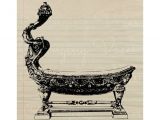 Clawfoot Tub Graphic Digital Vintage Graphic Decorative Clawfoot Bathtub