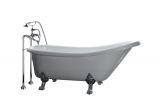 Clawfoot Tub Material All In E 5 5 Ft Acrylic Chrome Clawfoot Slipper Tub In