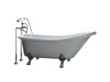 Clawfoot Tub Material All In E 5 5 Ft Acrylic Chrome Clawfoot Slipper Tub In