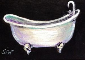 Clawfoot Tub Paint Clawfoot Bathtub Painting White Bathtub Art by Sersonart
