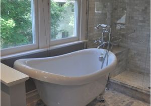 Clawfoot Tub Under Window Marble Hex Tile Design Ideas