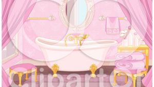 Clawfoot Tub Vector Clipart Of A Pink Fairy Tale Bathroom Interior with A