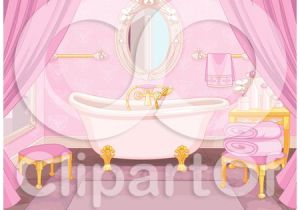 Clawfoot Tub Vector Clipart Of A Pink Fairy Tale Bathroom Interior with A