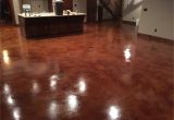 Clear Concrete Floor Sealant Resurfaced Concrete with English Red Stain and Acrylic Sealer and