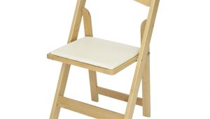 Cloth Covers for Folding Chairs Classic Series Natural Wood Folding Chair with Ivory Vinyl Padded