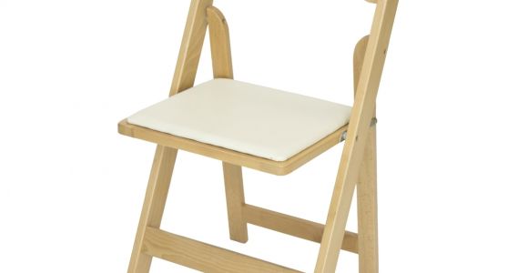 Cloth Covers for Folding Chairs Classic Series Natural Wood Folding Chair with Ivory Vinyl Padded