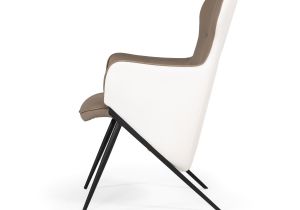 Coaster Bonded Leather Accent Chair White Modrest Coreen Modern White & Brown Bonded Leather Accent