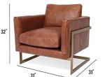 Cognac Leather Accent Chair Edloe Finch Ef Z4 Lc004 Gustaaf Modern Leather Accent