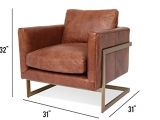 Cognac Leather Accent Chair Edloe Finch Ef Z4 Lc004 Gustaaf Modern Leather Accent