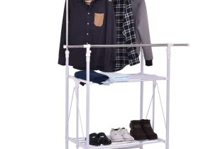 Collapsible Rolling Rack Target Double Rail Folding Adjustable Rolling Clothes Rack Hanger W 2