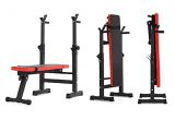 Collapsible Weight Bench Kobo Folding Multi Exercise Weight Lifting Bench with Squat Stand
