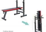 Collapsible Weight Bench Kobo Folding Multi Exercise Weight Lifting Bench with Squat Stand