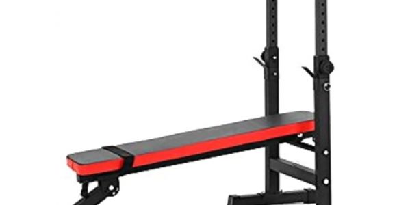 Collapsible Weight Bench Kobo Folding Multi Exercise Weight Lifting Bench with Squat Stand