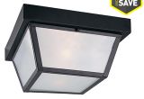 Colored Light Bulbs Lowes Shop Portfolio 10 37 In W Black Outdoor Flush Mount Light at Lowes Com