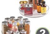 Complete organic Spice Rack Mdesign Lazy Susan Turntable Food Storage Container for Cabinets Pantry Refrigerator Countertops Bpa Free Spinning organizer for Spices