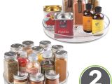 Complete organic Spice Rack Mdesign Lazy Susan Turntable Food Storage Container for Cabinets Pantry Refrigerator Countertops Bpa Free Spinning organizer for Spices