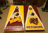 Corn Hole Lights Hand Painted Washington Redskins Football themed Cornhole Set