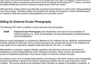 Cpt Code for Woods Lamp Eye Exam Reimbursement Guide External Ocular Photography Cpt Pdf