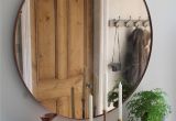 Crate and Barrel Beverly Floor Mirror Hallway Furniture Copper Mirror Over Steel and Oak Console Table by