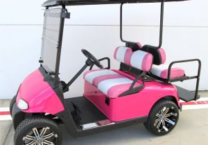 Decorated Golf Cart for Christmas Parade 19th Hole Golf Carts Hot Pink Ezgo Golf Cart with Custom