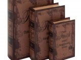 Decorative Book Box Sets Leather Book Box Set Decor with Faith Inspirational theme Tuscan