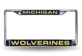 Decorative Chrome License Plate Frames Michigan Wolverines License Plate Frame Blue Michigan Wolverines