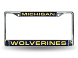 Decorative Chrome License Plate Frames Michigan Wolverines License Plate Frame Blue Michigan Wolverines