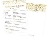 Decorative Computer Paper Baby Shower Amazon Com 50 Gold Polka Dot Advice and Prediction Cards for Baby
