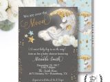 Decorative Computer Paper Baby Shower Over the Moon Baby Shower Invitation Moon and Stars Baby Shower