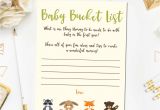 Decorative Computer Paper Baby Shower Woodland Baby Shower Games Baby Bucket List Game Baby Shower