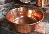 Decorative Copper Pots and Pans Large Antique English Copper Pot Vessel Jam Pan Brass Handle Farm