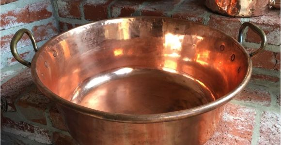 Decorative Copper Pots for Sale Large Antique English Copper Pot Vessel Jam Pan Brass Handle Farm