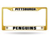 Decorative License Plate Frames Pittsburgh Penguins Nhl Gold Color License Plate Frame Pittsburgh