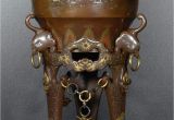 Decorative Metal Banding Uk A Large Japanese Mixed Metal Vase On Stand Depicting Boys Catching