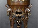 Decorative Metal Banding Uk A Large Japanese Mixed Metal Vase On Stand Depicting Boys Catching