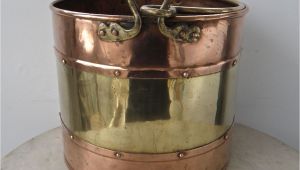 Decorative Metal Banding Uk Copper Brass Bucket 9 Tall Log Bin Coal Scuttle Brass Handle