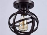 Decorative Metal Lamp Banding Dazhuan Antique 1 Light Metal Globe Chandelier with Cage Flush Mount